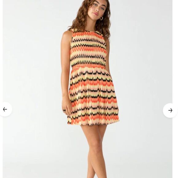 Sanctuary | Summer Crochet Mini Dress Citrus Stripe NWT Size Medium - Picture 1 of 8
